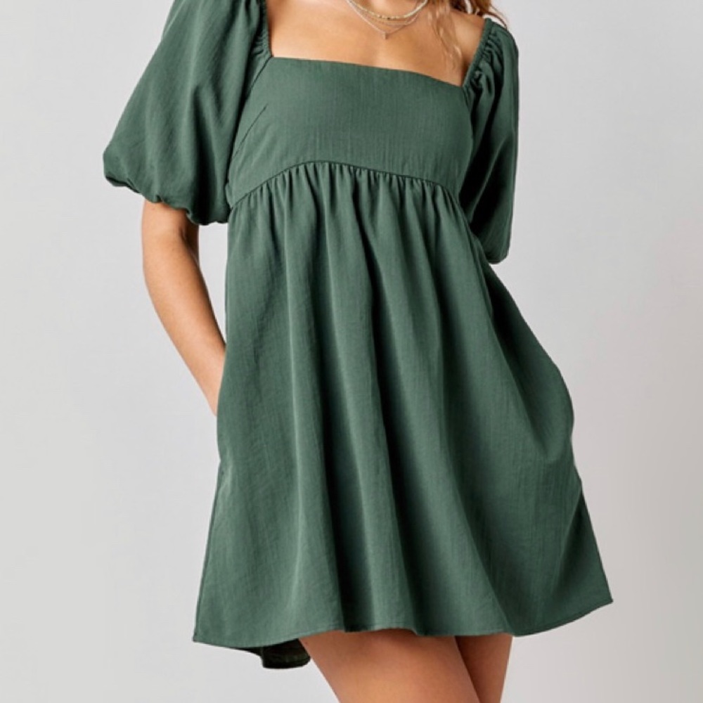 francesca's green bow mack mini dress!⚡️
